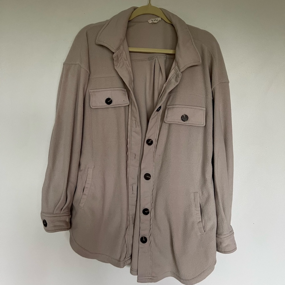 Oversized fleece button up